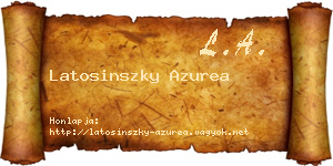Latosinszky Azurea névjegykártya